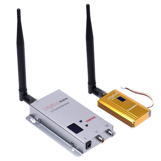 FPV 1.2 GHZ 1500mW 8CH Wireless Audio Video 8CH Transmitter and 12CH Receiver Combo RC Radio Video Transmission Equipment Drones