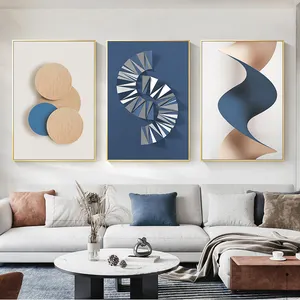 极简主义现代抽象艺术浮动框架帆布壁画客厅墙装饰