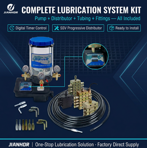 JIANHOR Conveyor Lubrication System Semi-Automatic Piston Pump Grease/Oil Pump Station <strong>Centralized</strong> Multi-Point <strong>Lube</strong> Timed - Product Image 3