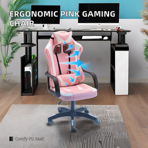Hochwertige rosa Gaming Stuhl <span class=keywords><strong>Massage</strong></span> faltbare Eigenschaften Liegende niedrige billige Nylon basis PC Bürostuhl Mädchen Beliebte <span class=keywords><strong>Pakistan</strong></span> - Product Image 5