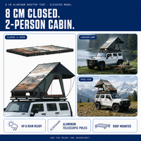 Tente de toit pliante triangulaire ultra-fine de 8 cm à coque rigide, tente de toit portable pour voiture pour le camping, la chasse et la pêche