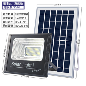 ไฟพลังงานแสงอาทิตย์ 1500W LED COB IP65 ติดผนังกลางแจ้ง ไฟส่องสว่าง 5000K แสงเดย์ไลท์ ตัวเรือนอะลูมิเนียม ความสว่างสูง ไฟสวน CE - Product Image 3