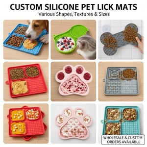 Alas Makan Silikon Bentuk Tulang untuk Anjing Kucing, Piring Hisap Anti Cepat Makan, Aksesoris Latihan Makan untuk Mengurangi Kecemasan - Product Image 3