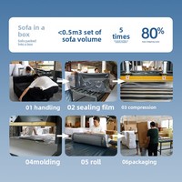 Canapé de relaxation moderne et minimaliste en tissu, pliable, avec assise compressée et rembourrage en éponge, idéal pour balcon ou comme canapé simple.
