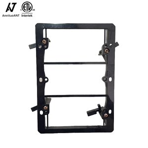 3 Gang Rectangle Noir Nouveau Travail <span class=keywords><strong>Anneau</strong></span> de Boue Basse Tension Support de Montage de Plaque Murale Surfaces Bois US - Product Image 1