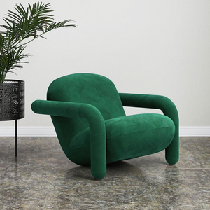 Sillones de Diseño Moderno y Creativo para Sala de Estar o Dormitorio, Tapizados en Terciopelo, con Estructura de Madera Maciza, Sillón <span class=keywords><strong>Individual</strong></span> Tipo Lounge - Product Image 1