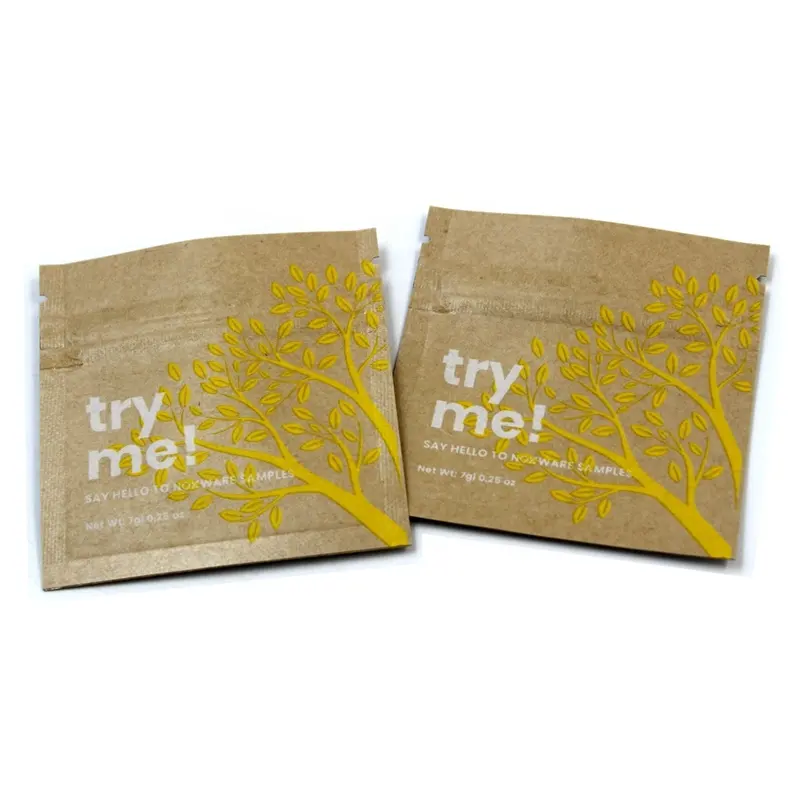Eco Friendly Biodegradable Foil Kraft Paper Sunscreen Empty Sachet Cosmetic Samples Sachet