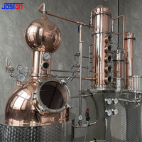 Colonne de distillation fractionnée à reflux JOSTON 500l en acier inoxydable et cuivre rouge pour la distillerie d'alcool industriel