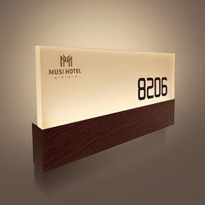 Panneau de numéro de maison LED sur mesure, Logo d'affaires lumineux pour l'extérieur, <span class=keywords><strong>Plaque</strong></span> d'adresse rétroéclairée en métal, numéro de porte d'appartement - Product Image 3