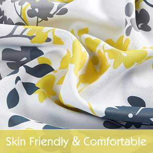 52x84 giallo grigio pieno paese floreale stampato <span class=keywords><strong>su</strong></span> bianco finestra trattamenti tende oscuranti per camera da letto soggiorno - Product Image 3