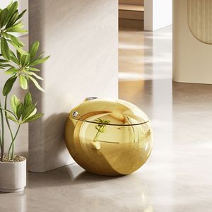 Mattschwarze Smarte Toilettenschüssel <span class=keywords><strong>Bidet</strong></span> Ei-Runde Form Einteilig Automatisch Öffnend mit Fernbedienung für Eiförmige Smarte Toilette - Product Image 1