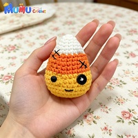 Poupée en crochet mignonne et effrayante en forme de maïs sucré, faite à la main, décoration d'Halloween, figurines Amigurumi en coton laitier, cadeau personnalisé pour les fêtes