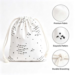 Bolsa de Lona de Algodón con Cordón y Logotipo Personalizado al por Mayor, Bolsa Multiusos para Compras, Deportes, Mochila con Cordón, Bolsa de Embalaje - Product Image 2