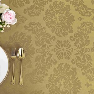 Skymoving New Tùy Chỉnh Vàng Vàng Chống Xước Không Thấm Nước Bảng Quần Áo Jacquard <span class=keywords><strong>Polyester</strong></span> Khăn Trải Bàn Vải Cho Trang Trí - Product Image 5