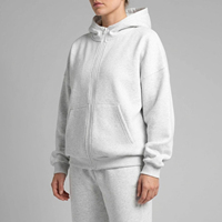 Logo Kustom Setelan Olahraga Fleece Oversize Wanita 2 Potong, Hoodie Sweatshirt Resleting dan Celana Jogger Berpinggang Karet, Pakaian Santai Kasual