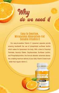 Harga terbaik Tablet Vitamin C Liposomal 1000 mg Ultra absorble asam penyerap untuk sistem dan kolagen - Product Image 3