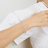 Bracelet tennis en or blanc 18 carats personnalisable, diamants VVS couleur D, bijoux en diamants de laboratoire réels, style classique