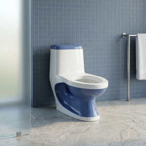 WC monobloc en céramique de designer, à poser au sol, norme américaine, avec chasse d'eau siphonique économe en consommation d'eau, sanitaires - Product Image 5