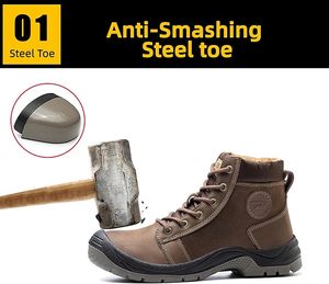 <strong>Safety</strong> Shoes Work Shoes Men <strong>Women</strong> Lightweight <strong>Safety</strong> <strong>Trainers</strong> with Steel Toe Caps Color Brown - Product Image 2