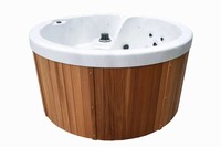 2023 Ökonomischer Holztönen-Whirlpool mit Massage-Düsen und Steuerungssystem, Holzbeheizter Pool