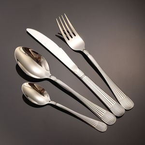 Ensemble de couteau, fourchette et cuillère en acier inoxydable plaqué or, vaisselle occidentale, utilisation dans les restaurants et les hôtels, poli miroir, matériau de qualité alimentaire - Product Image 2