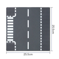 Compatible avec les briques Lego, plaque de base pour briques de construction, jouet de sol pour route de contournement droite à petites particules, bricolage