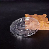 Couvercle plat en PLA transparent à usage unique personnalisé, 90mm, gobelet en plastique biodégradable écologique pour boisson froide, thé au lait et café
