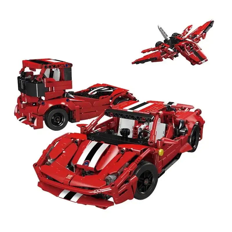 MOULD KING 100 Creative Rafa 488 3 in 1 Toy Car Changeable Model Building Block Brick Build Gifts For Boys