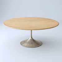 Table à manger ronde OEM/ODM, mobilier de salle à manger, base en piédestal courbé, table à manger en bois de luxe pour hôtels et restaurants