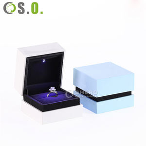 Coffrets de luxe en plastique vert bleu exquis avec éclairage LED personnalisé pour colliers, bracelets, bagues, boucles d'oreilles, boîtes à bijoux - Product Image 4