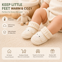 Chaussons tricotés personnalisés OEM ODM pour bébé, chaussures douces et chaudes pour nourrissons, jolies chaussures pour nouveau-nés à motif animalier