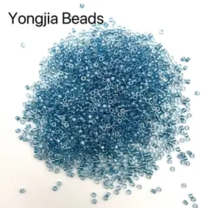 YJ Factory Wholesale High Quality Round Lake Blue Glass Seed Beads For Fabric Embroidery Beads Machine and Cloth Jewelry