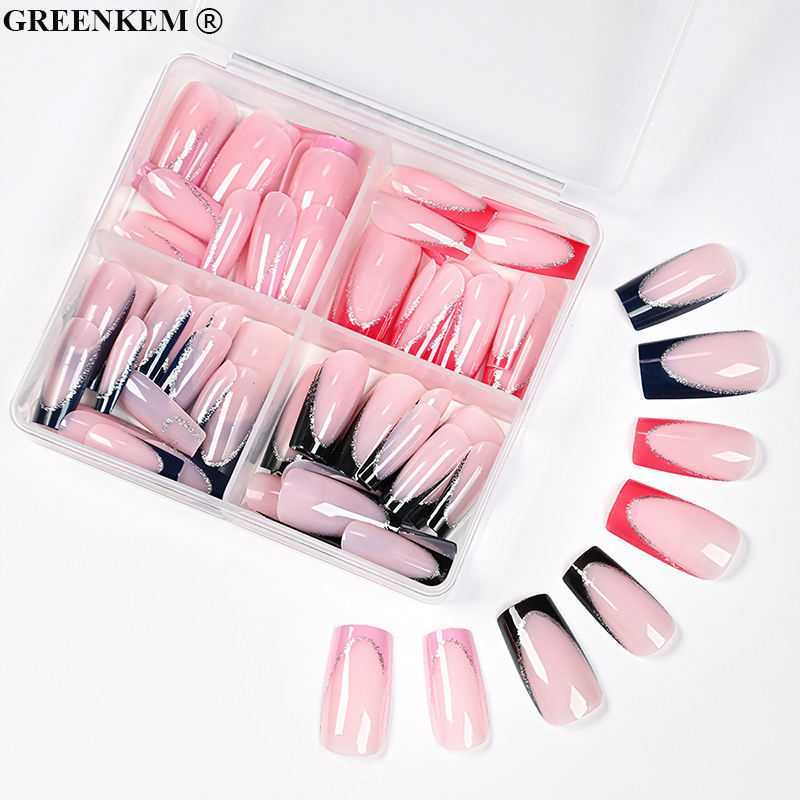 long black nail tips