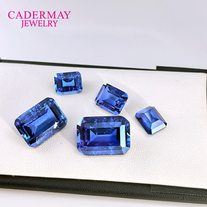 Cadermay Cornflower Blue Synthetic Sapphire Emerald Cut Loose Stone For Jewelry Making - Product Image 4