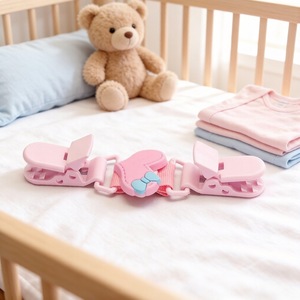 Paquete de 1 clip para pañuelos de bebé de PE con diseño de animales de dibujos animados y cabeza redonda para toallas, baberos y <span class=keywords><strong>chupetes</strong></span> de bebé - Product Image 4