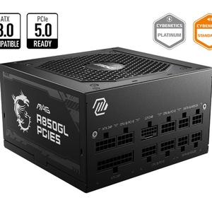 MSI MAG A850GL PCIE5 BK ATX3.0 DC แหล่งจ่ายไฟแบบแยกส่วนสีทองเต็มรูปแบบ850W สำหรับการเล่นเกมสวิตช์ไฟบนเดสก์ท็อป - Product Image 2