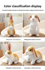 Плюшевая игрушка-кролик, милый белый кролик, кукла, детская подушка для сна, наполнитель из ПП хлопка, 31-50 см, подарок на день рождения - Product Image 3