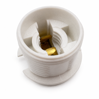 Douille de lampe E12 en plastique de haute qualité, support blanc E12 à filetage partiel avec anneau extérieur pour lampe de table et lumières de Noël