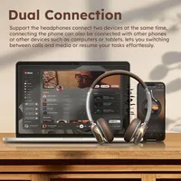 Auriculares Inalámbricos 2026 Pro ANC+ENC Plegables Over-Ear para Juegos con Sonido Estéreo Hi-Fi AAC para Gimnasio y Viajes