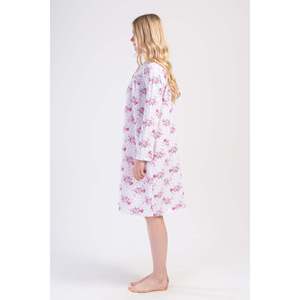 Camisón de Algodón para Mujer Neha, Manga Larga, Clásico, Suave, Azul - Product Image 3