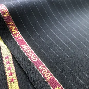 Italian UK England merino premium custom stripe wool poly suits fabric