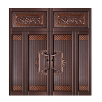 Porte d'entrée en acier de luxe pour villa, design français, sécurité antivol, usage extérieur pour appartement et hôtel, télécommande infrarouge personnalisée