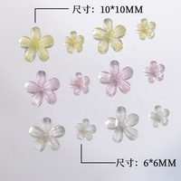 50 pièces/sac 6mm 10mm couleurs glace Transparent cinq pétales fleur 3d stéréo résine Nail Art breloques