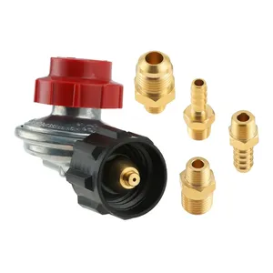1 Kit de Válvula Reguladora de Propano de Alta Presión Ajustable QCC1 de 0-20 PSI para Tanque de GLP, Conexión de Latón con Barbilla para Manguera de 5/16" y 1/4", 1/4" NPT - Product Image 1