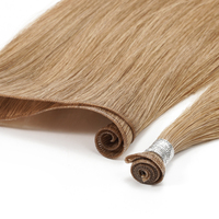 Stock américain Extensions de cheveux à double trame de génie Remy Cheveux chinois Extensions de cheveux humains vierges réels Couleur blonde sable