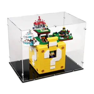 Custom Assembleren Stijl Stofdichte Doorzichtige Acryl Vitrine Voor Lego Bakstenen Set Minifiguren