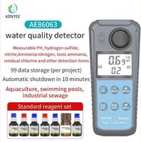 AE86063 Turbidimètre portable, détecteur de qualité de l'eau, analyseur d'eau de piscine et d'eau du robinet, PH, azote ammoniacal, chlore résiduel