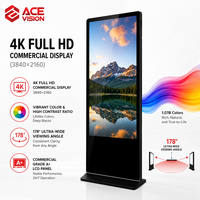 ACEVISION Ayaklı Reklam Kiosku Android Windows Çift Sistemli LCD Ekran Perakende Mağazası ve Banka İçin