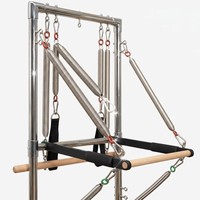 Appareil de Pilates Reformer Moderne pour la Maison avec Demi-Tourneuse, Appareil d'Exercice Multifonctionnel avec Repose-Épaules Rembourrés et Tapis Antidérapant