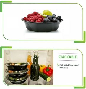 Conteneur rond de 900 ml de haute qualité, compatible micro-ondes, pour emporter les repas - Product Image 3